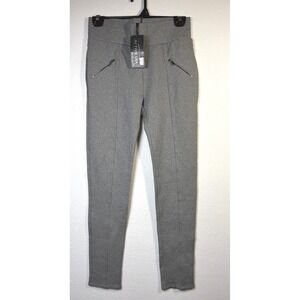 Active USA Leggings Women Small Gray NWT High Waist Zip Detail Pintuck Seam